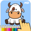 Animals coloring book icon