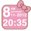 Cute Pink Cat Time Widget icon