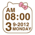 Cute White Cat Clock Widget icon