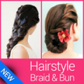 Hairtyle Braid And Bun icon