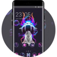 Abstract Mysterious dark neon theme icon