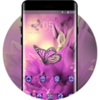 Beautiful Purple Butterfly Flower Theme 2019 icon