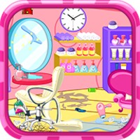 Clean up hair salon icon