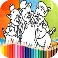 Coloring 3 Little Pigs Games icon