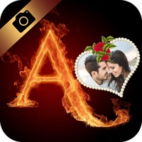 Fire Text Photo Frame icon