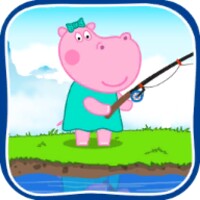 Hippo fishing icon