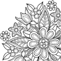 Mandala Flowers coloring book icon