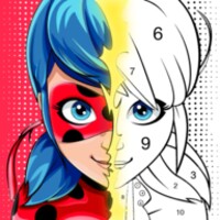 Miraculous Ladybug & Cat Noir. Color by number icon