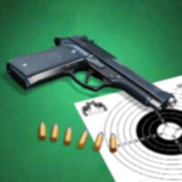 Pistol shooting at the target. Weapon simulator icon
