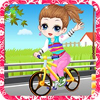 The little girl learn bicycle 8.9.2
