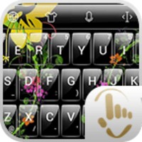 Theme x TouchPal Glass Black Flowers icon