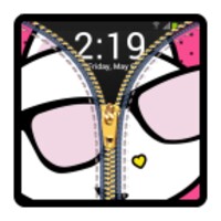 zipper lock screen - pink icon